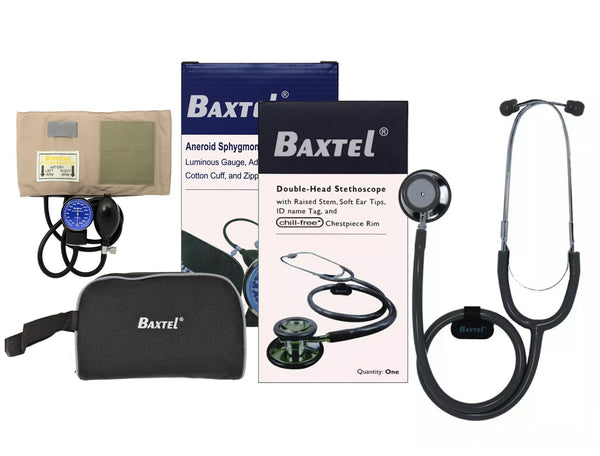 Baxtel Aneroid Sphygmomanometer with Dual-Head Stethoscope